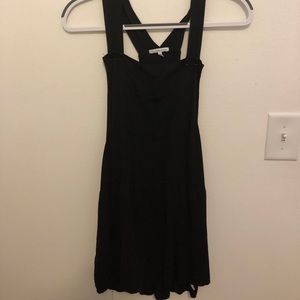 black cotton short overalls